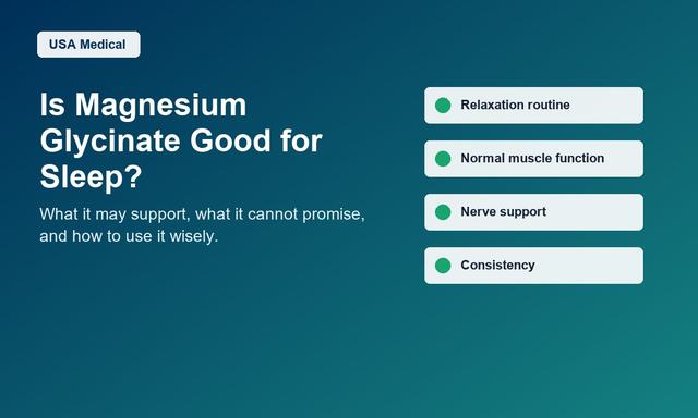 Magnesium glycinate sleep support routine with relaxation and consistency benefits.