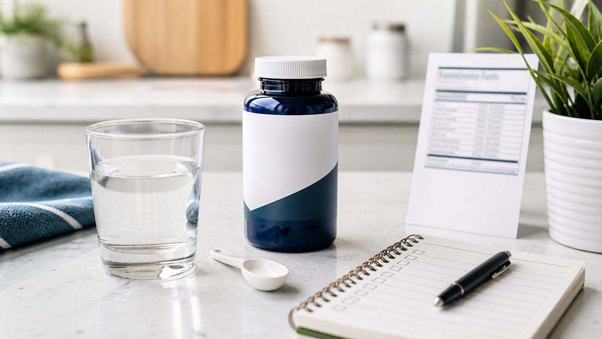 Magnesium glycinate Supplement Facts label showing serving size and elemental magnesium amount.