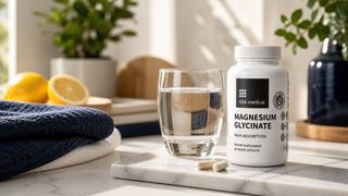 Magnesium glycinate for sleep and relaxation as part of a nighttime routine.