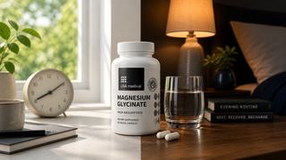 Magnesium glycinate before bed as part of a calming nighttime routine.