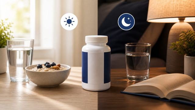 Magnesium glycinate before bed as part of a calming nighttime routine.
