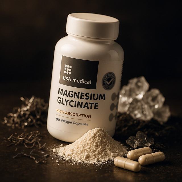 USA Medical Magnesium Glycinate Supplement Bottle